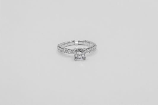 14K White Gold Diamond Solitaire Ring