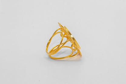 21K Gold Coin Frame Ring