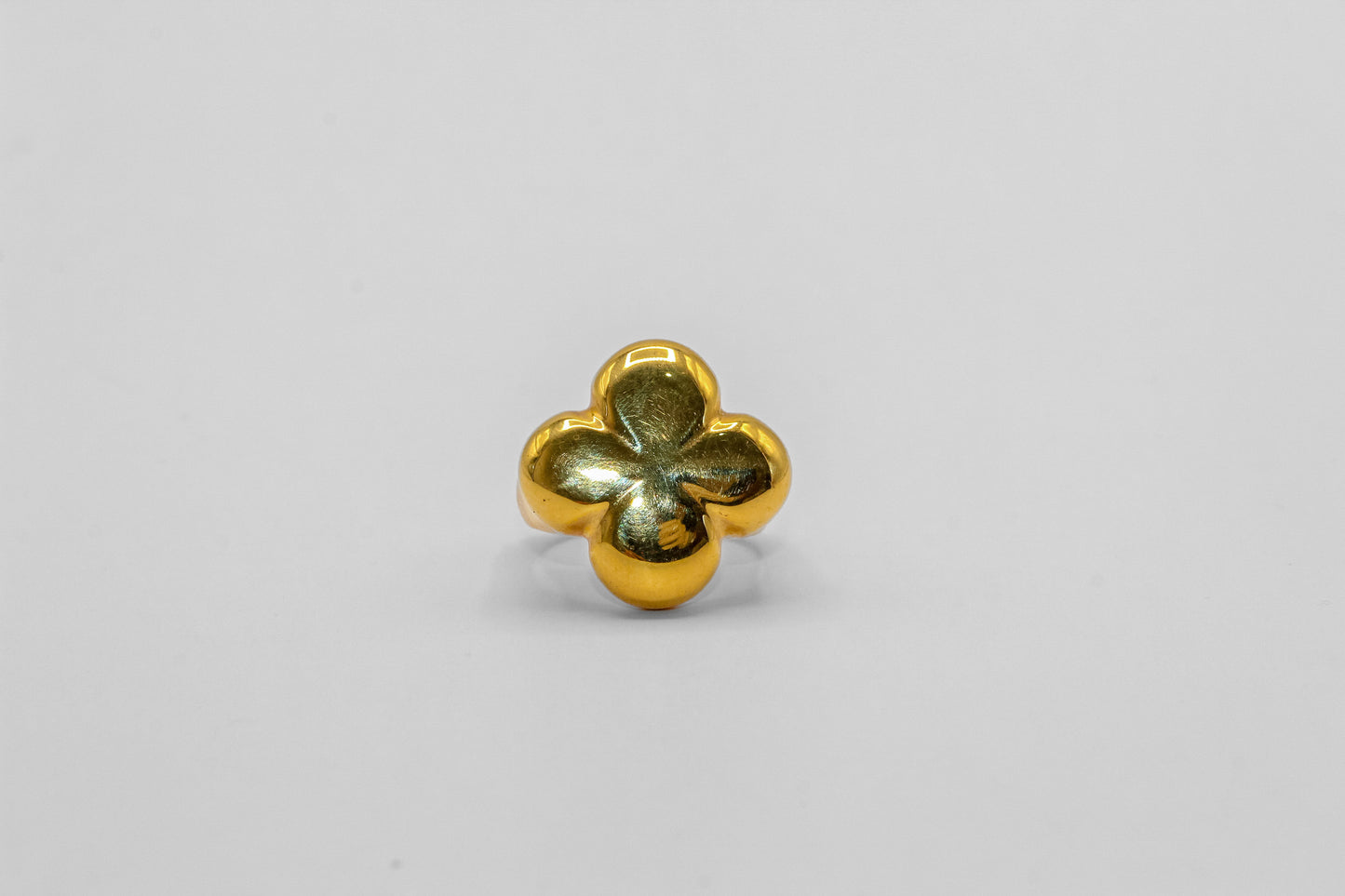 21K Gold Clover Puff Ring
