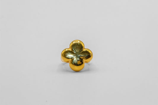 21K Gold Clover Puff Ring