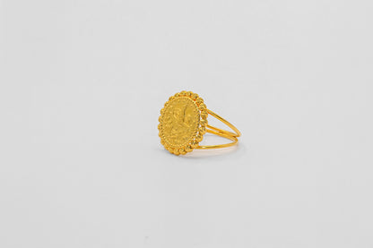 21K Gold Turkish Coin Ring