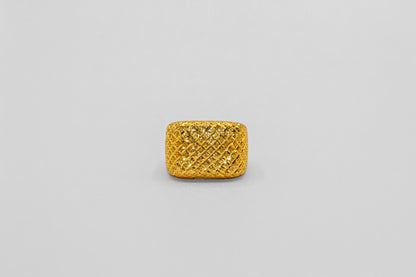 21K Gold Rectangle Puff Ring