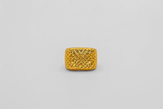 21K Gold Rectangle Puff Ring