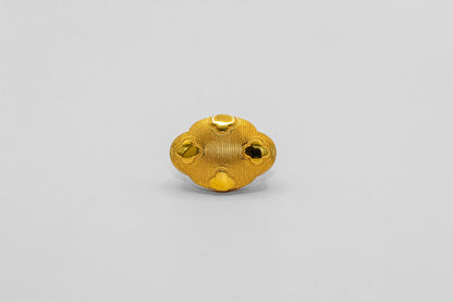 21K Gold Studded Clover Puff Ring