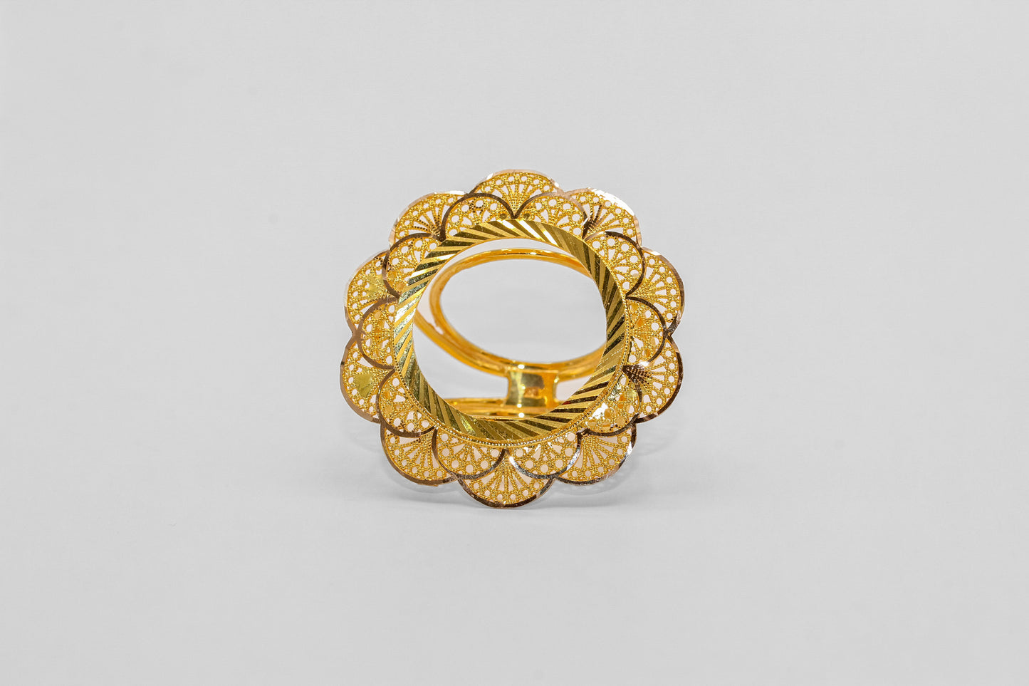 21K Gold Coin Frame Ring
