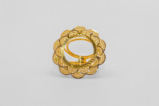 21K Gold Coin Frame Ring