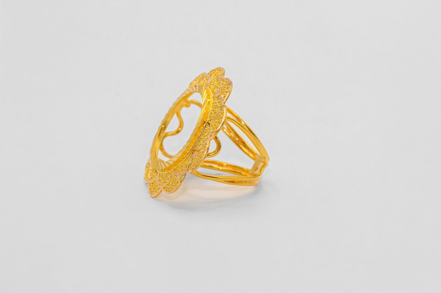 21K Gold Coin Frame Ring