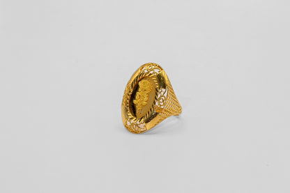 21K Gold Oval Rose Ring