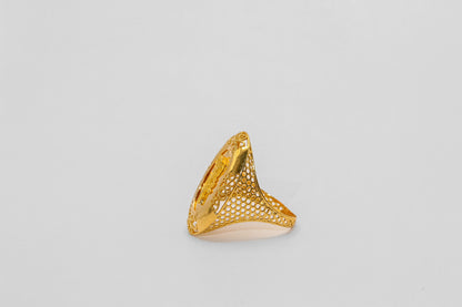 21K Gold Oval Rose Ring