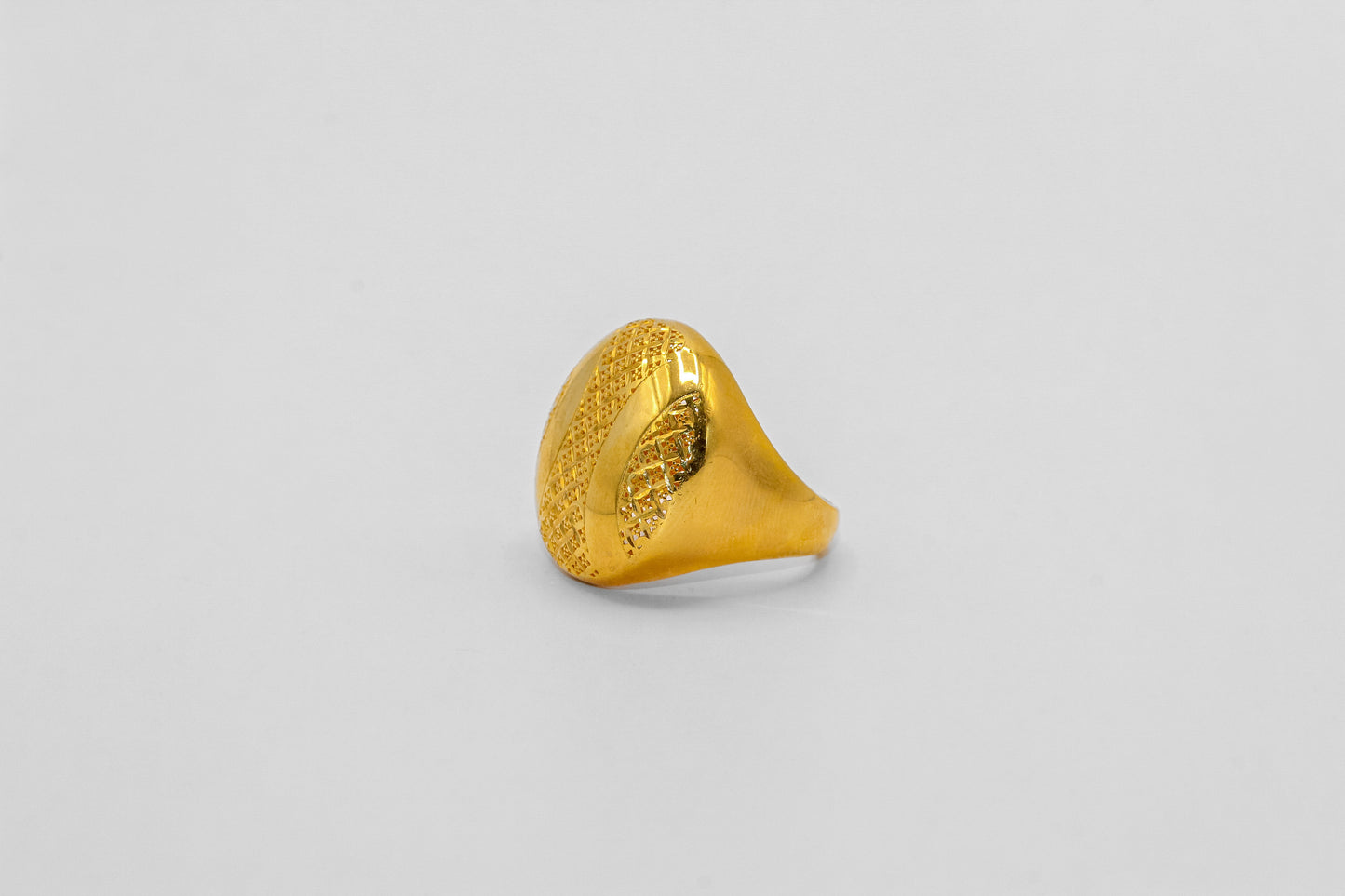 21K Gold Round Puff Ring