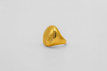 21K Gold Round Puff Ring