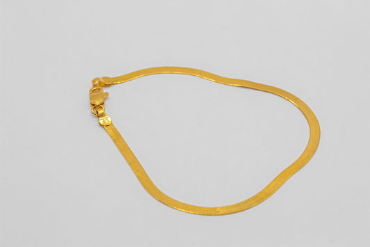 21K Gold Herringbone Bracelet