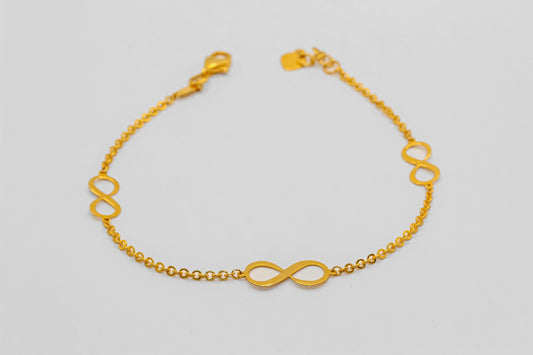 21K Gold Infinity Bracelet