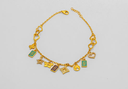 21K Gold Charm Bracelet
