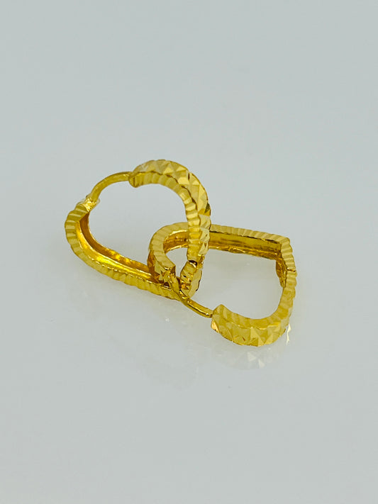 21k Gold Heart Earrings