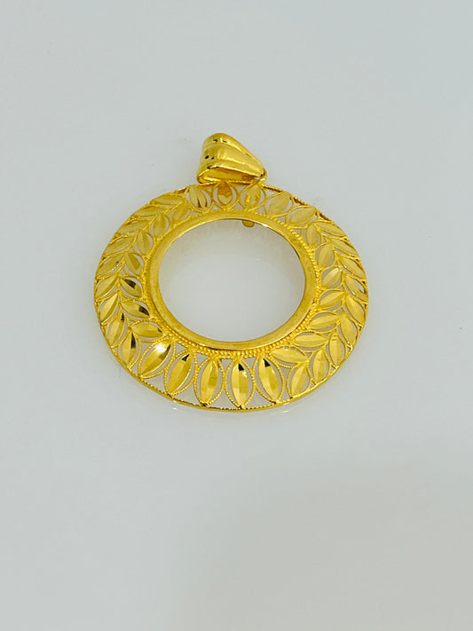 21k Gold Coin Frame Pendant