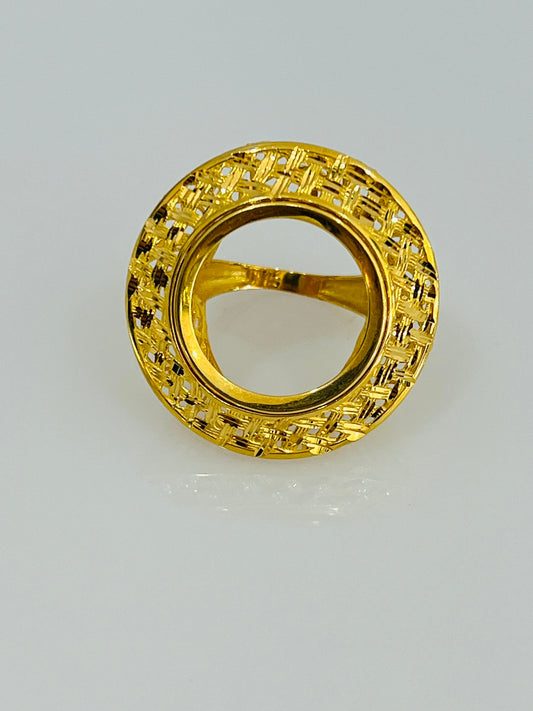21k Gold Coin Frame Ring