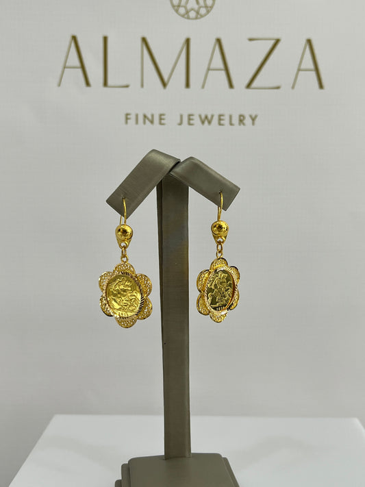 21k Gold Coin Earrings