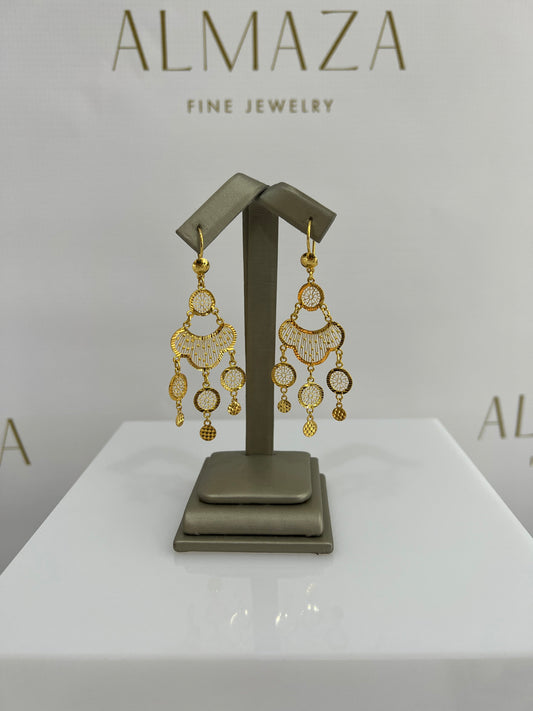 21k Gold Chandelier Earrings