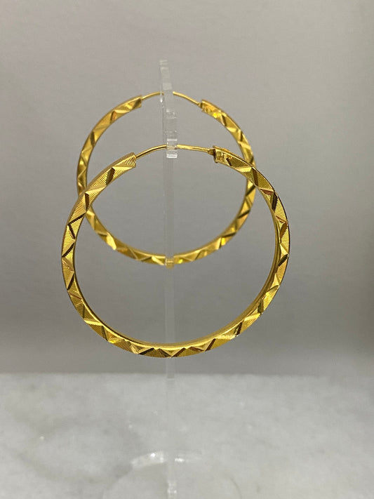 21k Gold Large Hoop Earrings