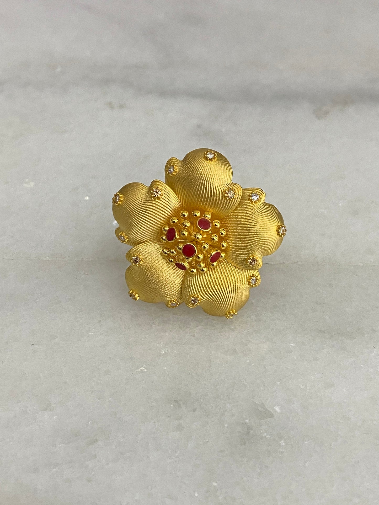 21k Gold Flower Ring