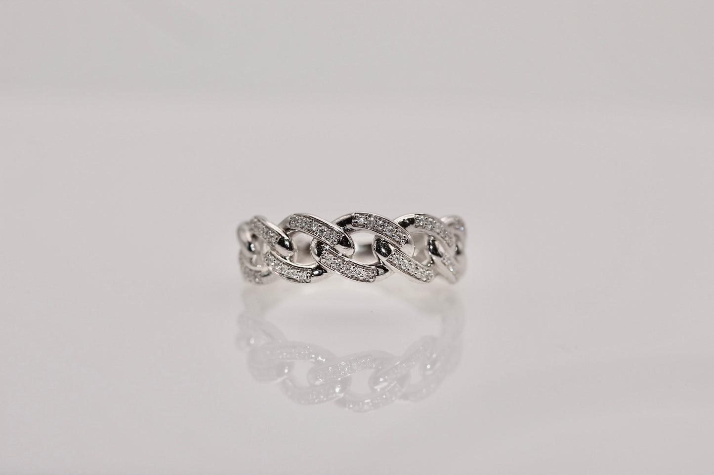 14KW Gold Cuban Diamond Ring
