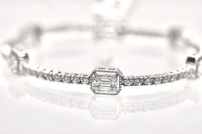 18k White Gold 2.53 - Carat Diamond Tennis Bracelet
