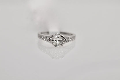 Platinum 1.16 Carat Oval Diamond Ring