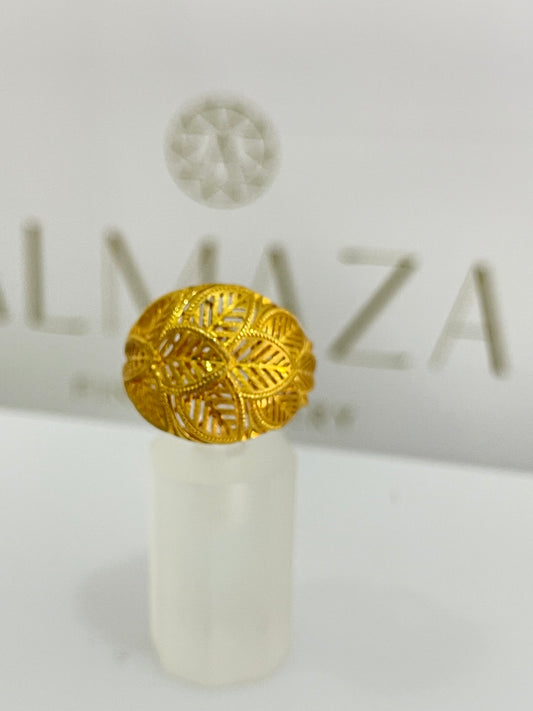 21k Gold Leaf Ring