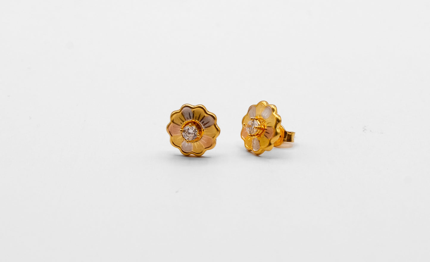 21K Gold Flower Kids Earrings
