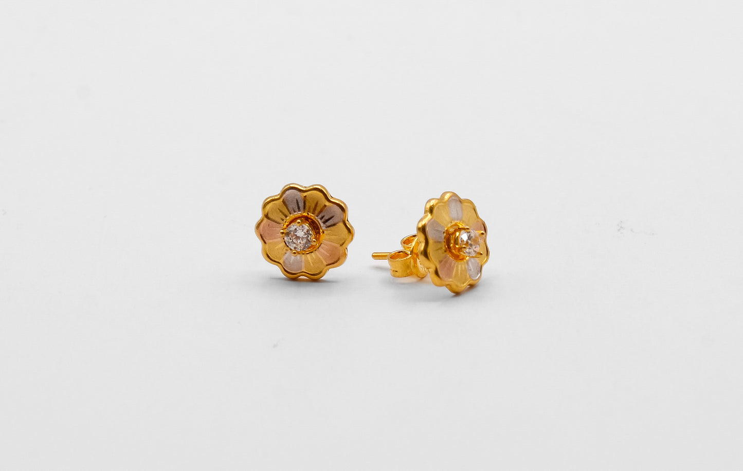 21K Gold Flower Kids Earrings
