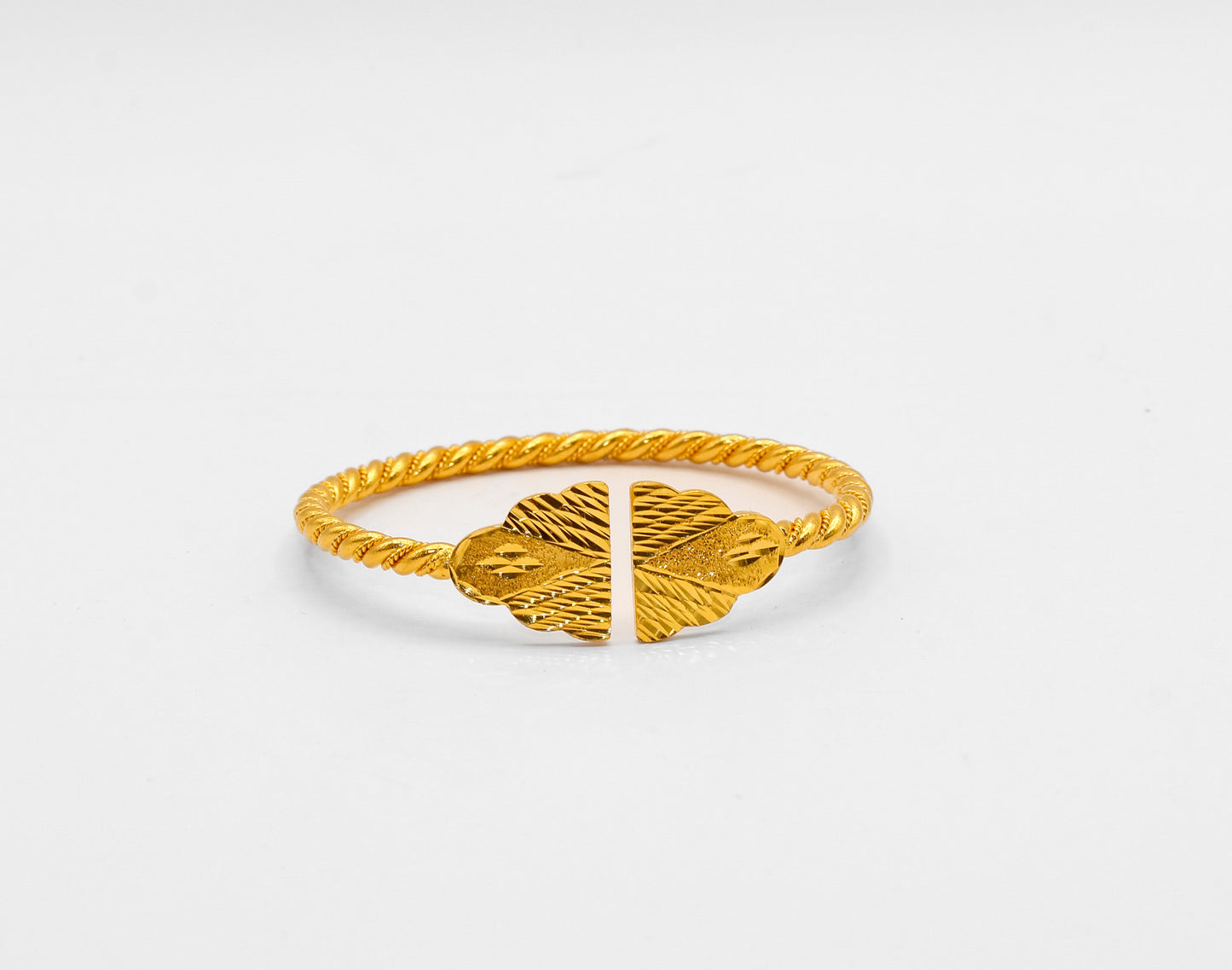 21K Gold Solid Twist Bangle