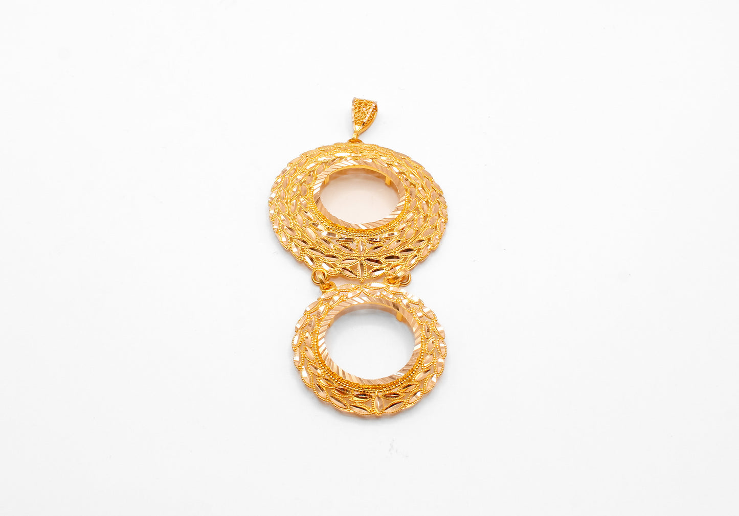 21K Gold Leaf 2 Coin Pendant