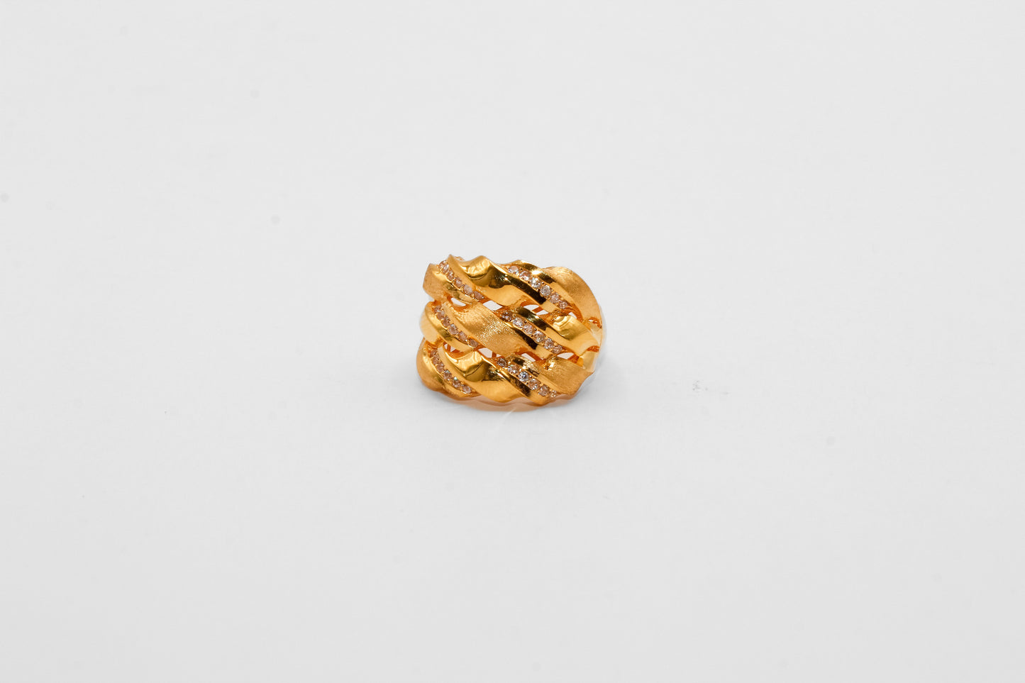 21K Gold Wide Twist Ring