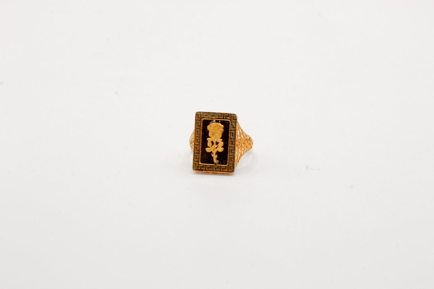 21K Gold Square Rose Ring