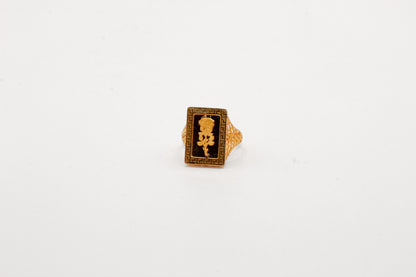 21K Gold Square Rose Ring