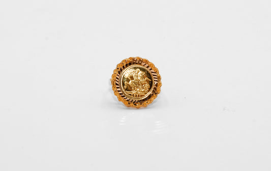 21K Gold English Coin Ring
