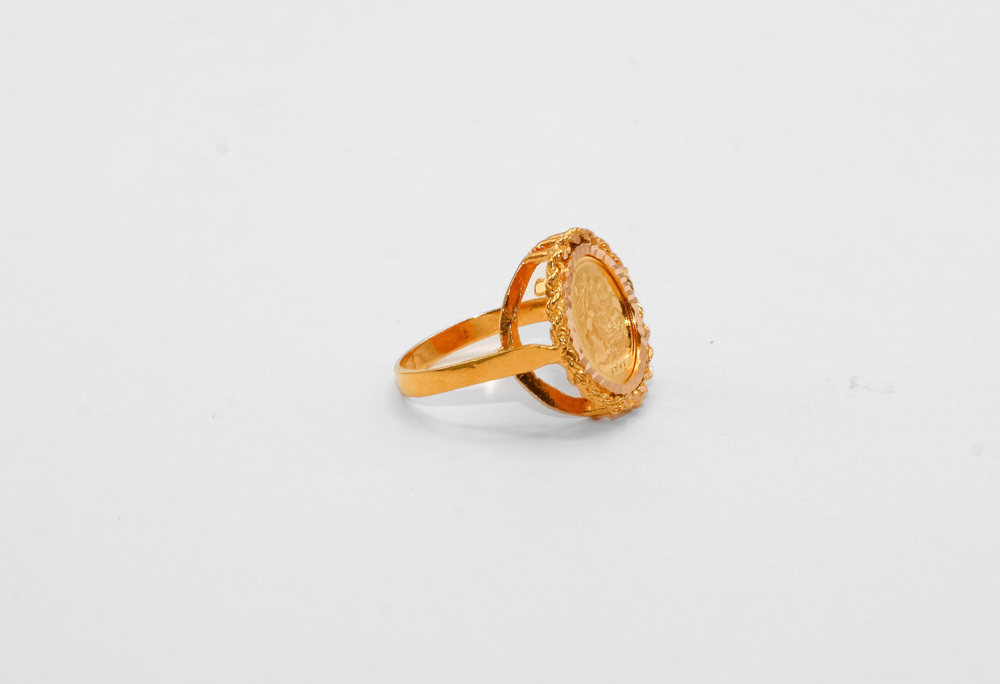 21K Gold English Coin Ring