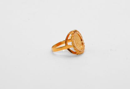 21K Gold English Coin Ring
