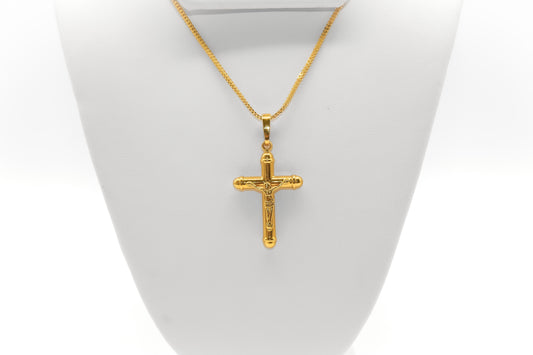 21K Gold Crucifix Cross Pendant