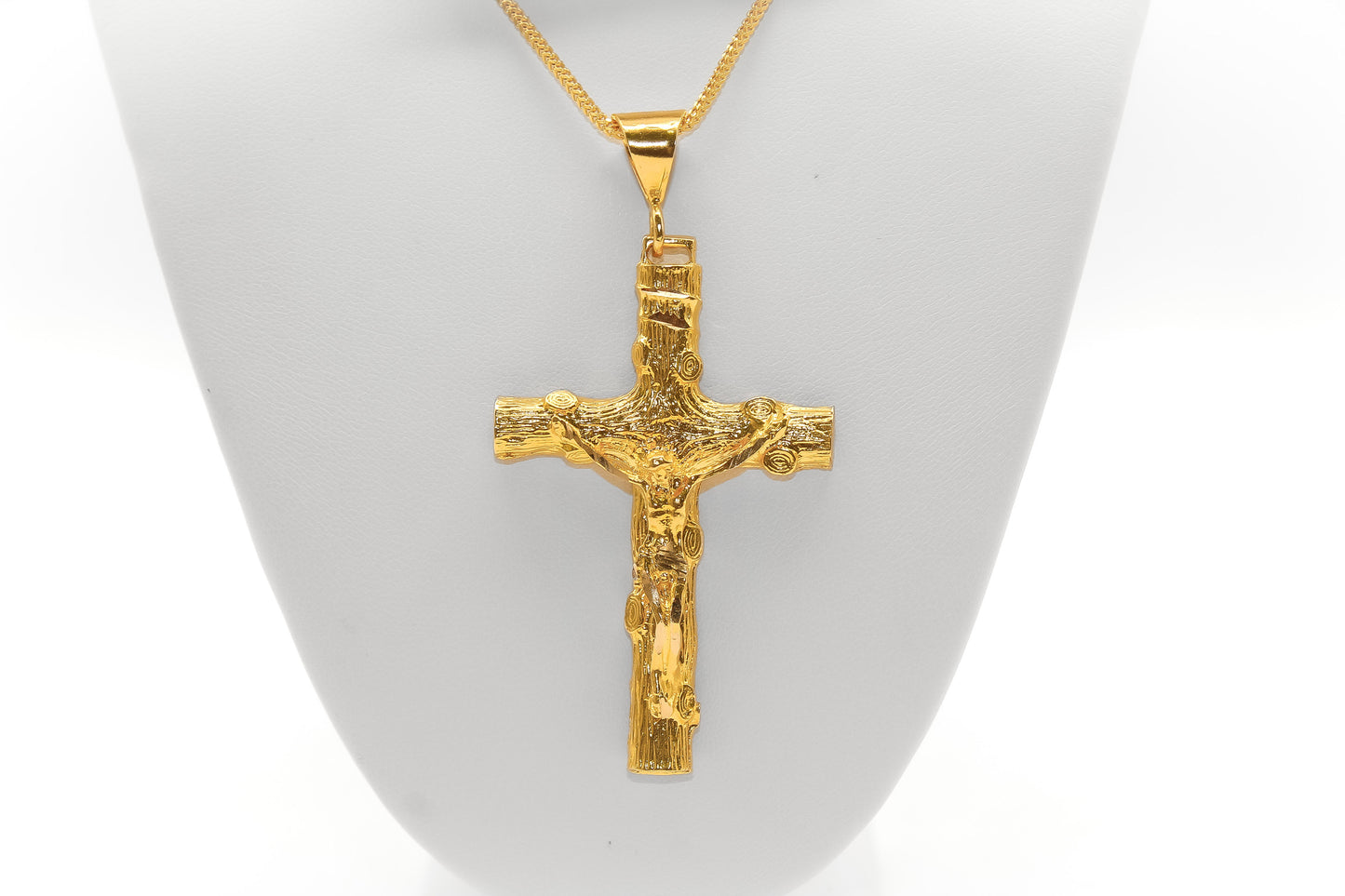 21K Gold Large Crucifix Cross Pendant