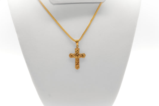 21K Gold Crucifix Cross Pendant