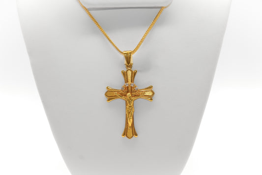 21K Gold Crucifix Cross Pendant