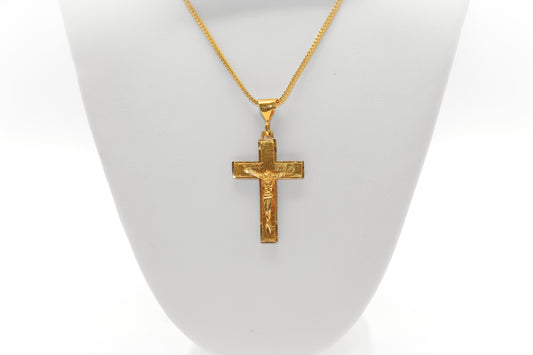 21K Gold Crucifix Cross Pendant