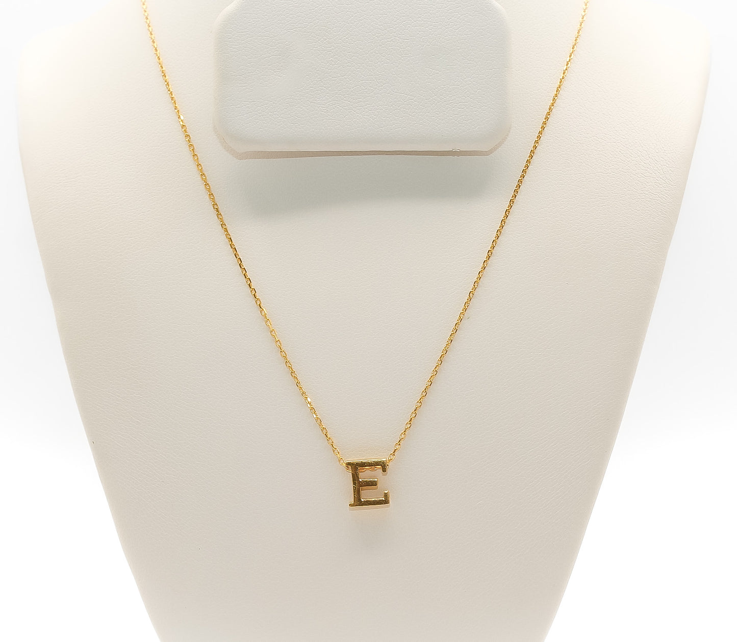 21K Gold Initial E Necklace