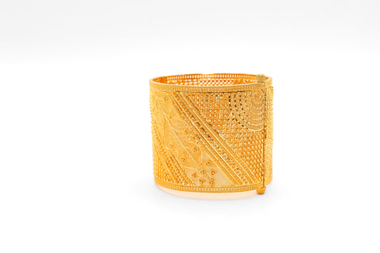 21K Gold Indian Style Large Wide Bangle