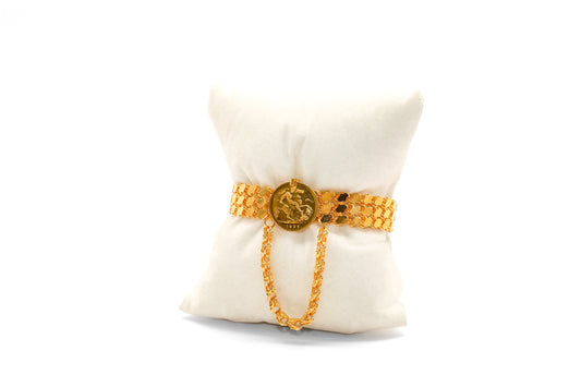 21K Gold Halabi Coin Bracelet