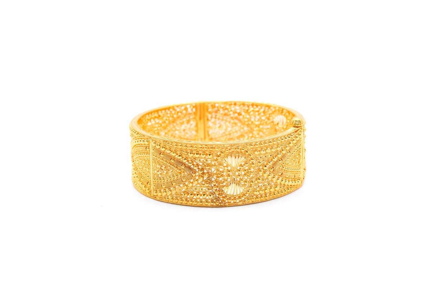21K Gold Wide Indian Style Bangle Bracelet
