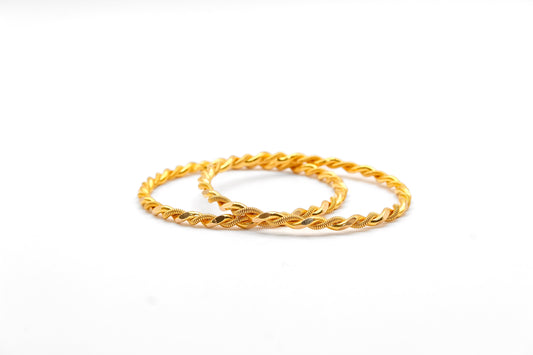 21K Gold Solid Twist Bangle