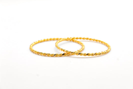 21K Gold Solid Twist Bangles